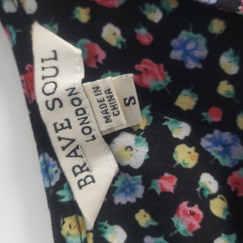 Brave Soul Women Floral Printed Midi Dress size Small V-neck short sleeves - Picture 3 of 8